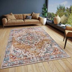 THE RUGS Strozzi Short Pile Rug Oriental Bordered Design, 8mm Pile, Durable - Size: 120 cm x 170 cm - thumbnail 5