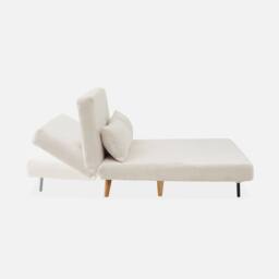 sweeek 2-seater Scandi-style Folding Sofa Bed in Cream - thumbnail 6