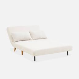 sweeek 2-seater Scandi-style Folding Sofa Bed in Cream - thumbnail 4
