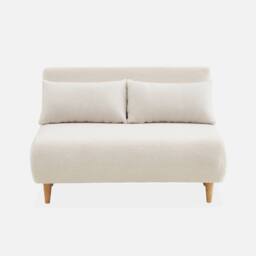 sweeek 2-seater Scandi-style Folding Sofa Bed in Cream - thumbnail 2