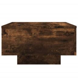 Berkfield Home Coffee Table with LED Lights Smoked Oak 55x55x31 cm in Brown - Size: 55 x 55 x 31 cm - thumbnail 8
