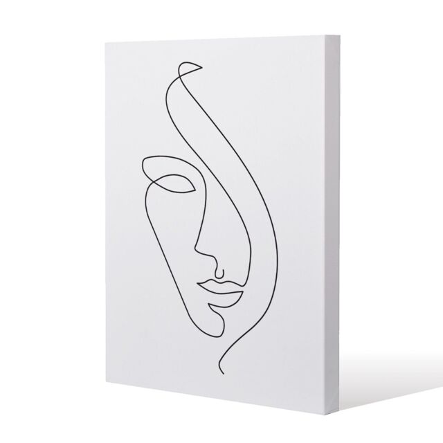 Benjamin Tate Design Line Face drawing (Canvas Print) / 114 x 77 x 4cm in Natural - Size: 114 x 77 x 4 cm - image 1