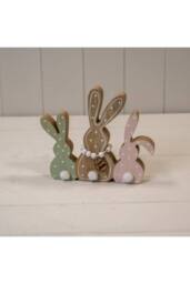 KDMD Mixed Colour Wooden Rabbit Decoration - thumbnail 1