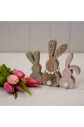 KDMD Mixed Colour Wooden Rabbit Decoration - thumbnail 2