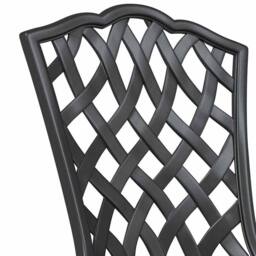 Berkfield Home 3 Piece Garden Bistro Set - Black Cast Aluminum - thumbnail 9