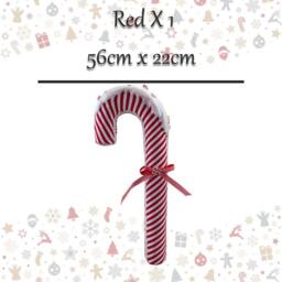 VFM e-Store Christmas Candy Cane Hanging with Hanging Loop 56cm x 22cm Red X 1 - Size: 56 cm x 22 cm - thumbnail 2