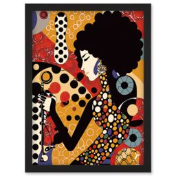 Artery8 Soul Music Singer Multicoloured Dots Pattern Artwork Framed Wall Art Print A4 in Black - thumbnail 1