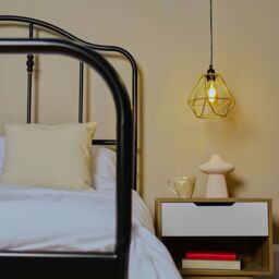 ValueLights Diablo Industrial Pair of Gold Ceiling Pendant Shades