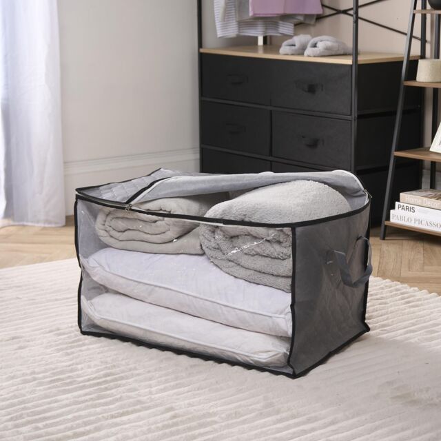 OHS Bedding Storage Bag Clothing Shoe XL Organiser Reusable Space Saving in Charcoal - image 1