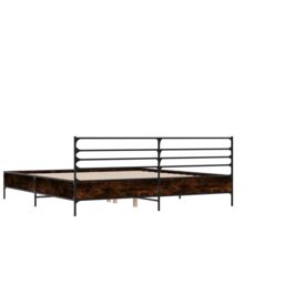 Berkfield Home Bed Frame without Mattress Brown Oak 135x190 cm Double - thumbnail 6