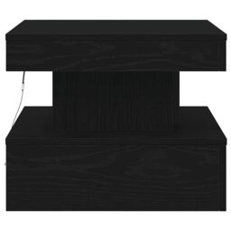 Berkfield Home Coffee Table with LED Lights Black Oak 50x50x40 cm - Size: 50 x 50 x 40 cm - thumbnail 7