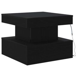 Berkfield Home Coffee Table with LED Lights Black Oak 50x50x40 cm - Size: 50 x 50 x 40 cm - thumbnail 9