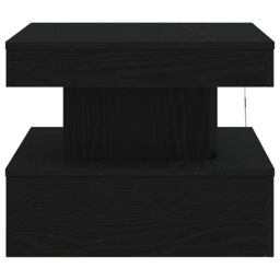 Berkfield Home Coffee Table with LED Lights Black Oak 50x50x40 cm - Size: 50 x 50 x 40 cm - thumbnail 8