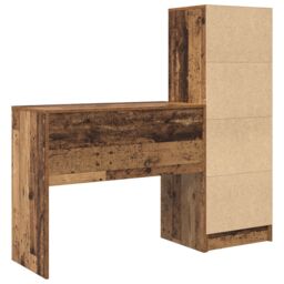 Berkfield Home Desk with Storage Old Wood Engineered Wood in Grey - thumbnail 8