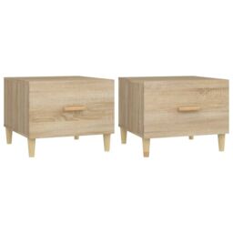 Berkfield Home Coffee Tables 2 pcs Sonoma Oak 50x50x40 cm Engineered Wood in Brown - Size: 50 x 50 x 40 cm - thumbnail 2