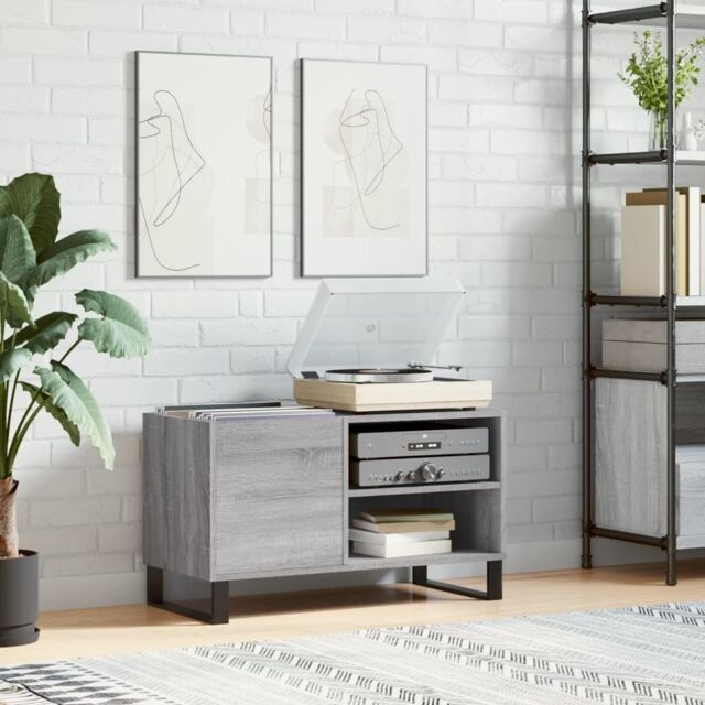 Berkfield Home Record Cabinet Grey Sonoma 85x38x48 cm Engineered Wood - Size: 85 x 38 x 48 cm - image 1