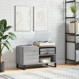 Berkfield Home Record Cabinet Grey Sonoma 85x38x48 cm Engineered Wood - Size: 85 x 38 x 48 cm - thumbnail 1