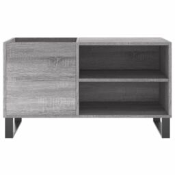 Berkfield Home Record Cabinet Grey Sonoma 85x38x48 cm Engineered Wood - Size: 85 x 38 x 48 cm - thumbnail 4