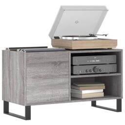 Berkfield Home Record Cabinet Grey Sonoma 85x38x48 cm Engineered Wood - Size: 85 x 38 x 48 cm - thumbnail 3