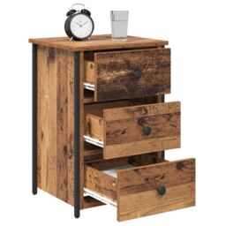 Berkfield Home Old Wood Table Old Wood MDF, Particle Board, Metal Medium in Brown - thumbnail 3