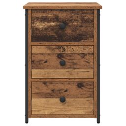Berkfield Home Old Wood Table Old Wood MDF, Particle Board, Metal Medium in Brown - thumbnail 6