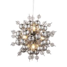 Netlighting 'PAVIA' Stylish Dimmable Indoor Modern 9 Light Glass Ceiling Pendant in Silver - thumbnail 1