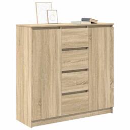 Berkfield Home Sideboard with Drawers Sonoma Oak 100.5x35x98.5 cm Engineered Wood in Light Tan - thumbnail 4
