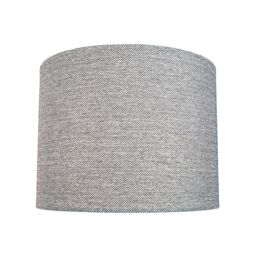 Happy Homewares Modern & Sleek Light Ash Grey Linen Fabric Drum Lamp Shade - Size: 14 inches