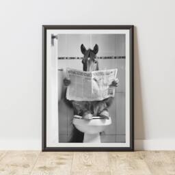 60 SECOND MAKEOVER Horse On The Toilet Animal Print - Size: A4 - thumbnail 1