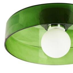Wyld and Coco Green Glass Flush-Mount Ceiling Lamp for Low Ceilings - thumbnail 5