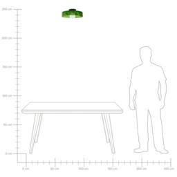 Wyld and Coco Green Glass Flush-Mount Ceiling Lamp for Low Ceilings - thumbnail 6