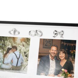Happy Homewares 25th Anniversary & Wedding Frame with Silver & Black Icons - thumbnail 4