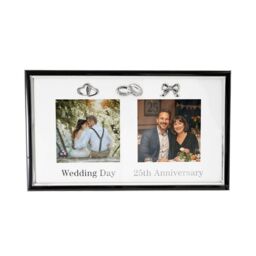 Happy Homewares 25th Anniversary & Wedding Frame with Silver & Black Icons - thumbnail 3