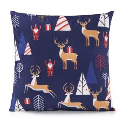 Luxury Living Christmas Eve Decorative Cushion With Pad 45cm x 45cm in Navy - Size: 45 cm x 45 cm