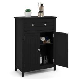 VOGREX Black Freestanding Bathroom Storage Cabinet - thumbnail 3