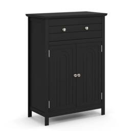 VOGREX Black Freestanding Bathroom Storage Cabinet
