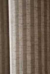 Bianca 'Chenille Stripe' Lined Eyelet Curtains in Natural - Size: 117 cm width x 183 cm drop - thumbnail 3