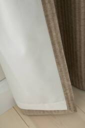 Bianca 'Chenille Stripe' Lined Eyelet Curtains in Natural - Size: 117 cm width x 183 cm drop - thumbnail 5