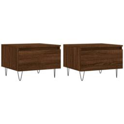 Berkfield Home Modern Coffee Tables 2 pcs Brown Oak 50x46x35 cm Engineered Wood - Size: 50 x 46 x 35 cm - thumbnail 3