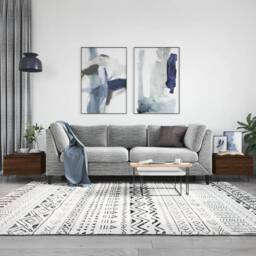 Berkfield Home Modern Coffee Tables 2 pcs Brown Oak 50x46x35 cm Engineered Wood - Size: 50 x 46 x 35 cm - thumbnail 2