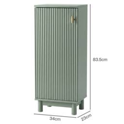 VOGREX Narrow 3-Tier Fluted Tall Bathroom Storage Cabinet in Green - thumbnail 2