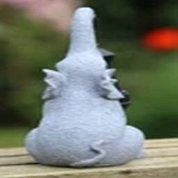 EONLION Elephant Solar Light Ornament Decor Home Lantern Stone Effect in Grey - thumbnail 2