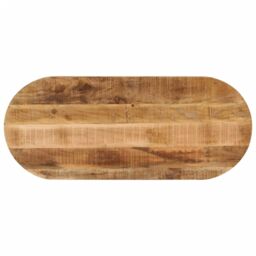 Berkfield Home Table Top 110x50x3.8 cm Oval Solid Wood Rough Mango in Brown - thumbnail 1