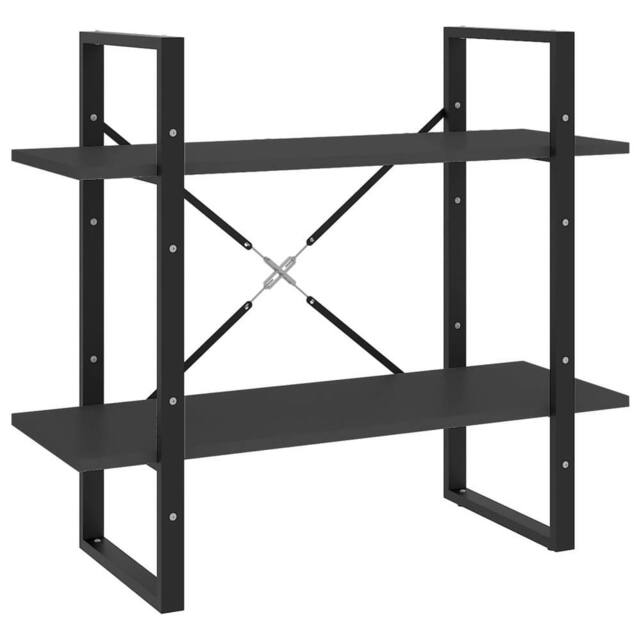 Berkfield Home 2-Tier Book Cabinet Grey 80x30x70 cm Engineered Wood - Size: 80 x 30 x 70 cm - image 1