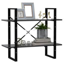 Berkfield Home 2-Tier Book Cabinet Grey 80x30x70 cm Engineered Wood - Size: 80 x 30 x 70 cm - thumbnail 3
