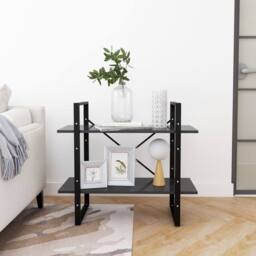 Berkfield Home 2-Tier Book Cabinet Grey 80x30x70 cm Engineered Wood - Size: 80 x 30 x 70 cm - thumbnail 6