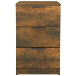 Berkfield Home Bedside Cabinet Smoked Oak 40x36x65 cm in Brown - Size: 40 x 36 x 65 cm - thumbnail 6