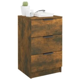 Berkfield Home Bedside Cabinet Smoked Oak 40x36x65 cm in Brown - Size: 40 x 36 x 65 cm - thumbnail 4