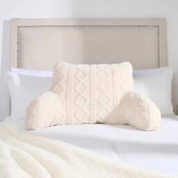 VOGREX Cable Knit Adult Reading Cuddle Pillow in Cream - thumbnail 3