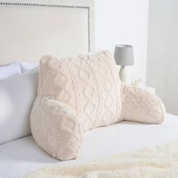 VOGREX Cable Knit Adult Reading Cuddle Pillow in Cream - thumbnail 2